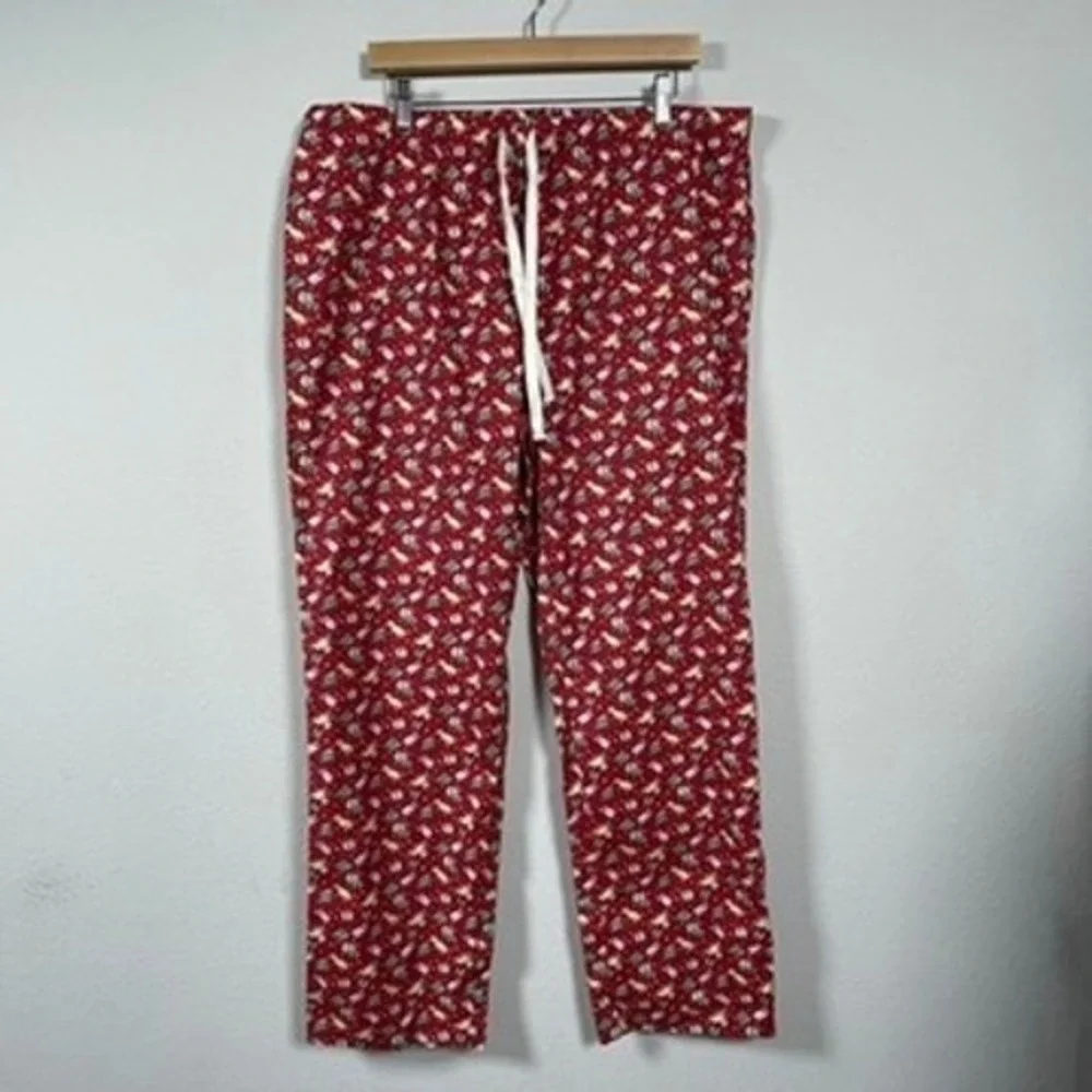 Vineyard Vines Pajama Pants Mens XL Red Christmas Holiday Dogs‎ Woodie Festive
